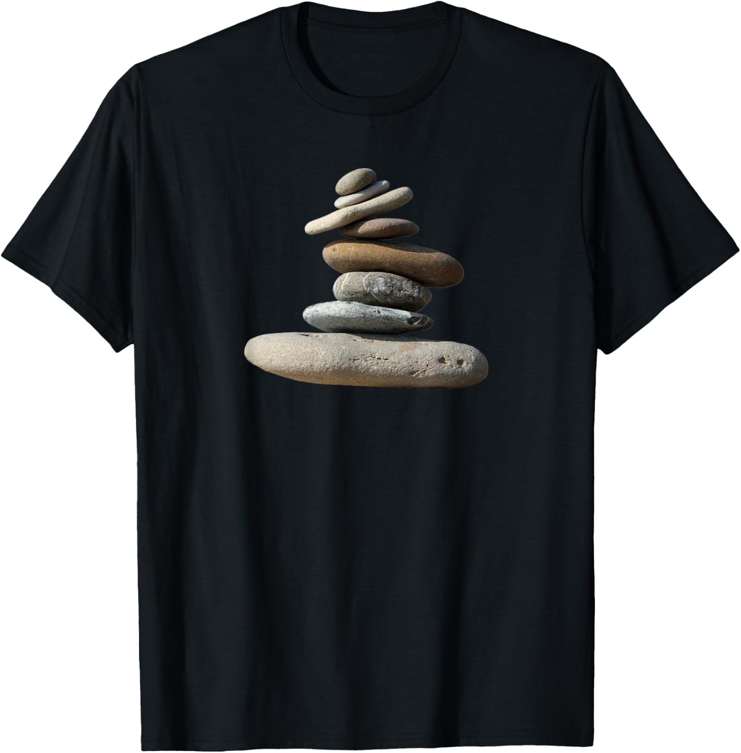 Balanced Rocks Zen Centered Yoga Peace Meditation T-Shirt - T-Shirt | Black