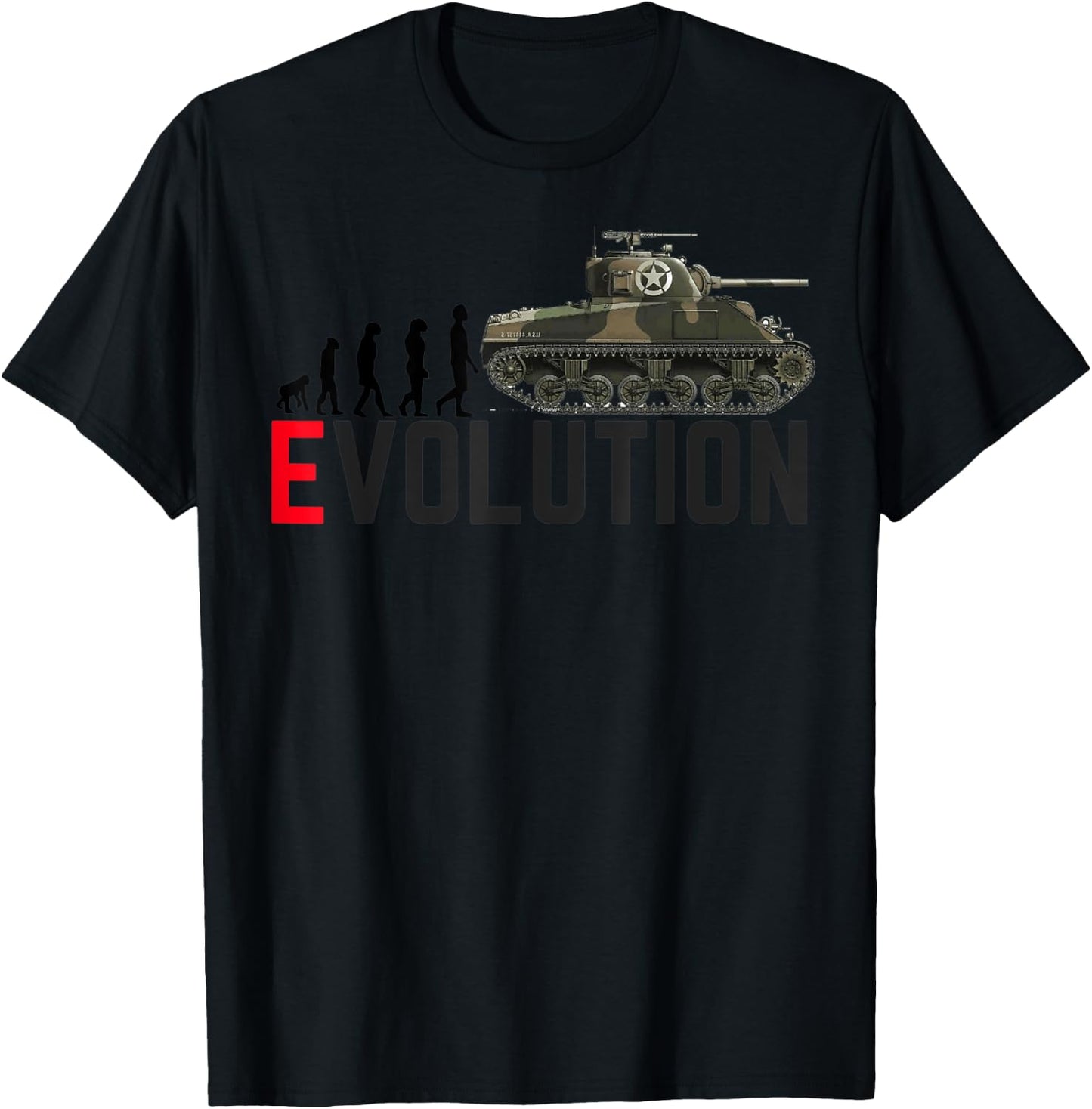 M4 Sherman Tank Cool World War 2 Tank T Shirt T-Shirt - T-Shirt | Black