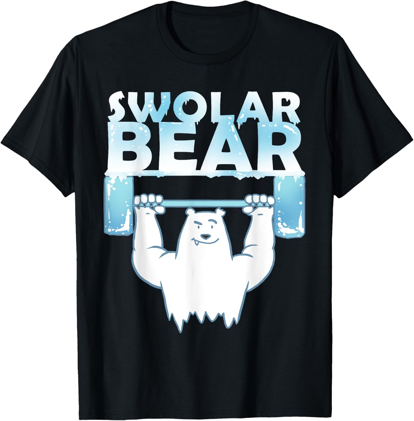 Funny Polar Bear Swolar Bear Lifting T-Shirt - T-Shirt | Black
