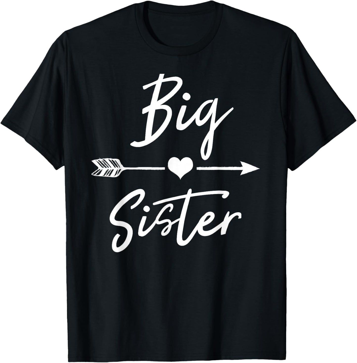 Big Sister Cute Girls Heart Arrow Love T-Shirt - T-Shirt | Black