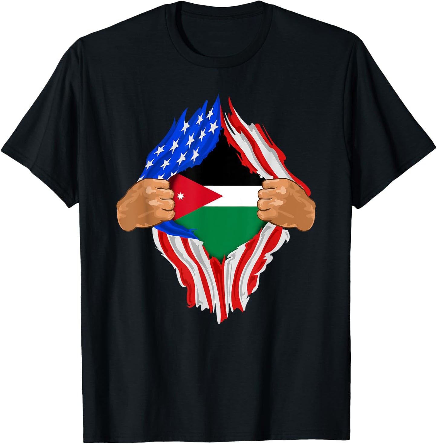 Jordanian Blood Inside Me | Jordan Flag Gift T-Shirt - T-Shirt | Black