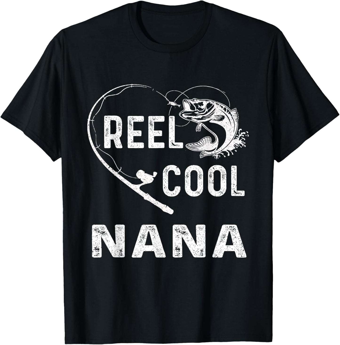 Reel Cool Nana Fishing Lover Mother's Day For Grandma Women T-Shirt - T-Shirt | Black