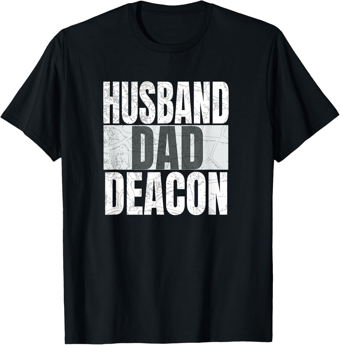 Husband Dad Deacon For Catholic Fathers Religious Men Funny T-Shirt - T-Shirt | Black