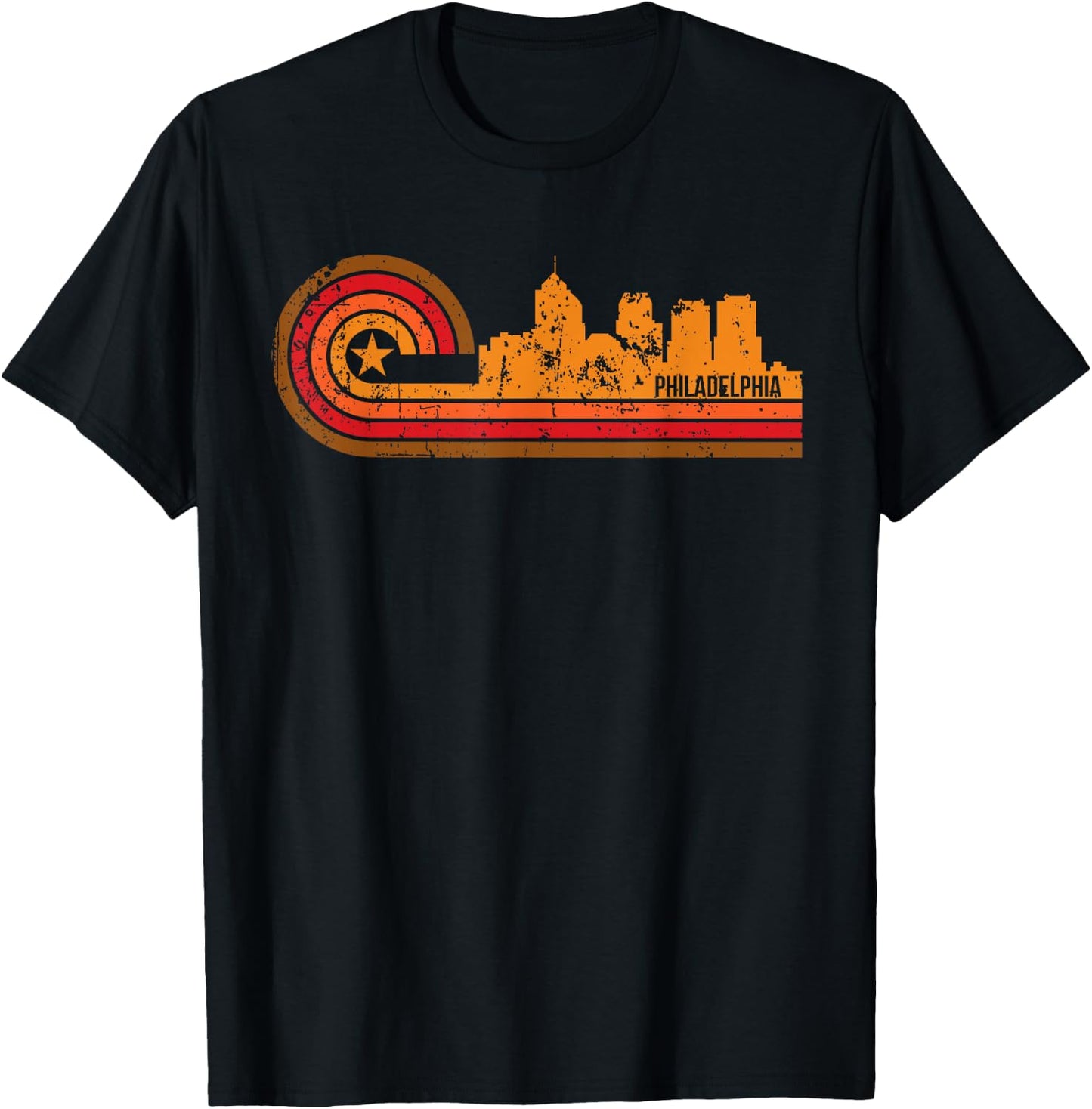 Retro Philadelphia - Philadelphia PA Skyline T-Shirt - T-Shirt | Black