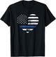 Thin Blue Line Heart Flag Police Officer Support T-Shirt - T-Shirt | Black