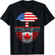 Canadian Roots American Grown Tree Flag USA Canada T-Shirt - T-Shirt | Black