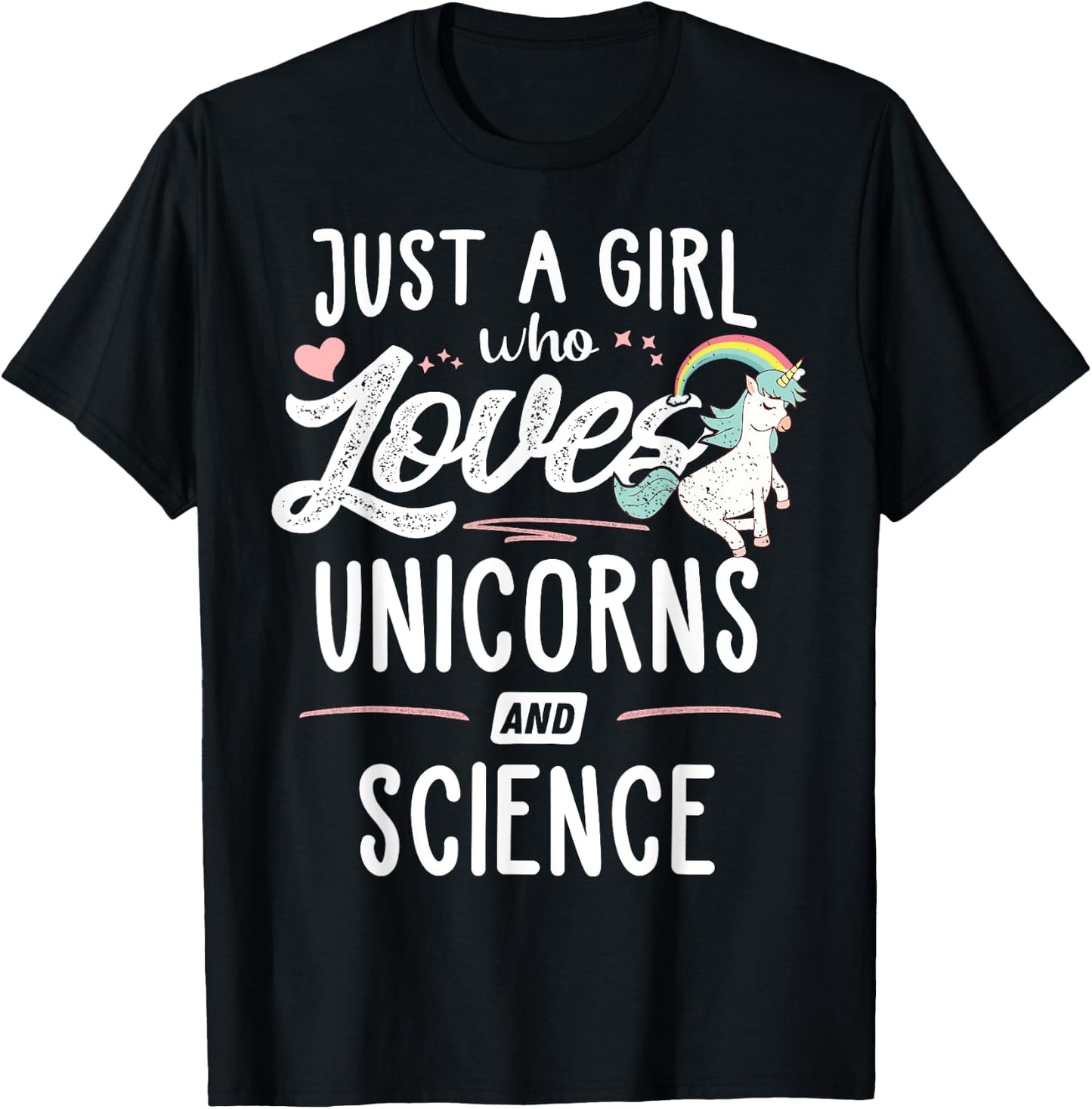 Just A Girl Who Loves Unicorns And Science Gift Women T-Shirt - T-Shirt | Black