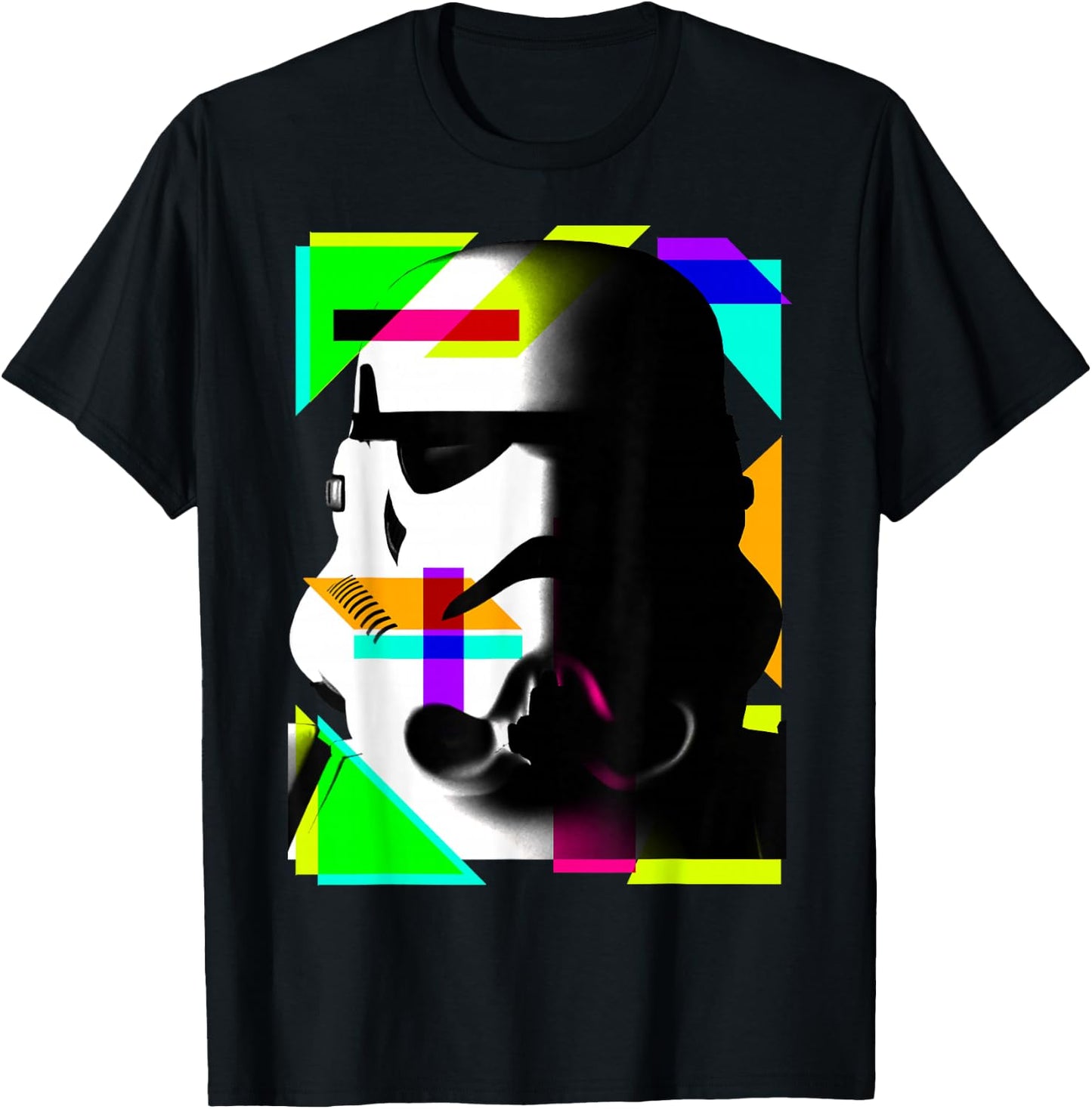 Star Wars Stormtrooper Geometric Neon Shapes T-Shirt - T-Shirt | Black