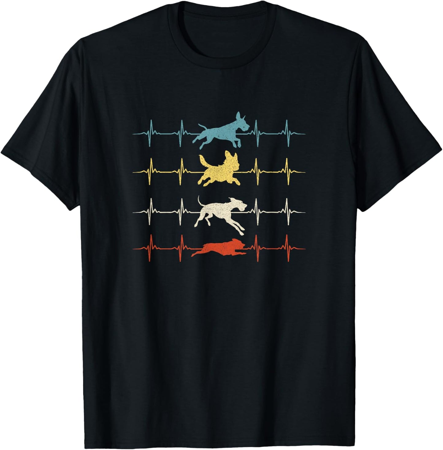 Flyball Dog Sport Flyball Heartbeat T-Shirt - T-Shirt | Black