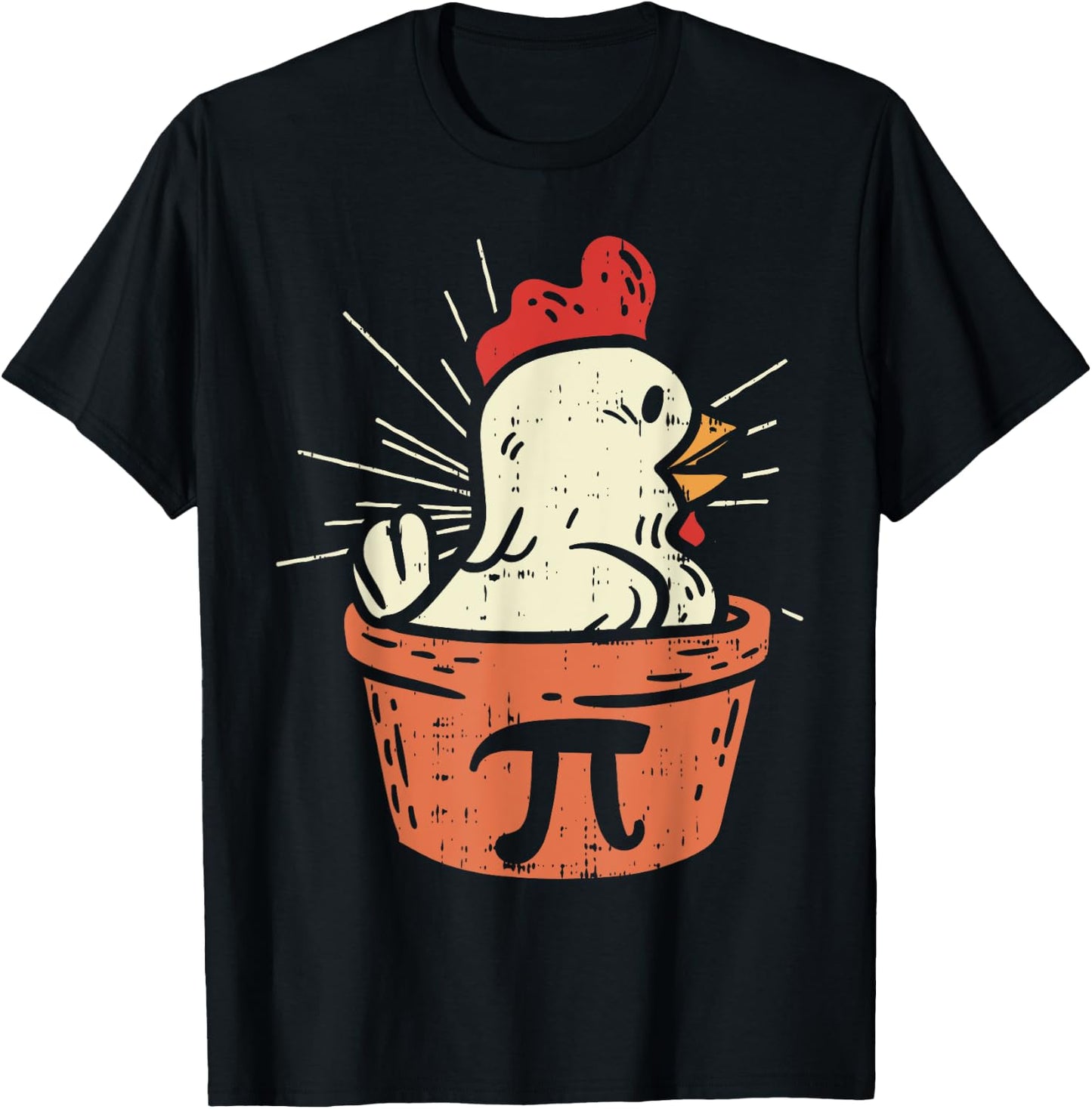 Funny Chicken Pot Pi Shirt Day Pie Math Lover Geek Gift 3.14 T-Shirt - T-Shirt | Black