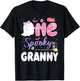 One Spooky Granny 1st Birthday Halloween Pink Ghost Family T-Shirt - T-Shirt | Black
