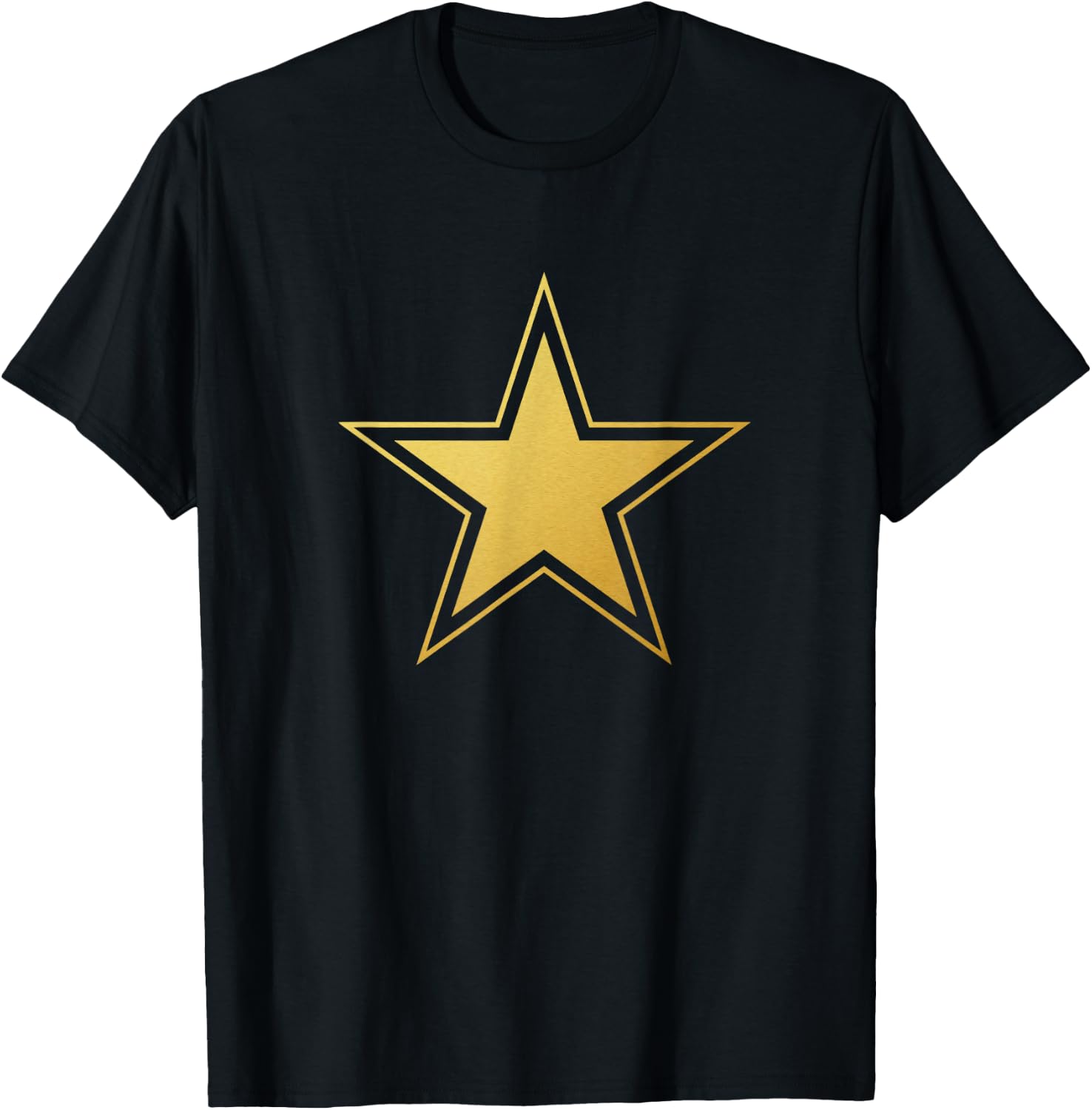 CUTE Black With Gold Stars T-Shirt - T-Shirt | Black