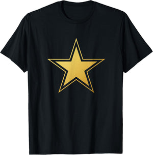 CUTE Black With Gold Stars T-Shirt - T-Shirt | Black