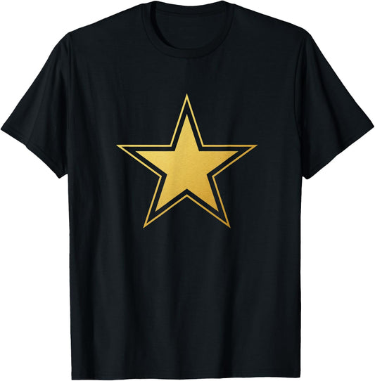 CUTE Black With Gold Stars T-Shirt - T-Shirt | Black