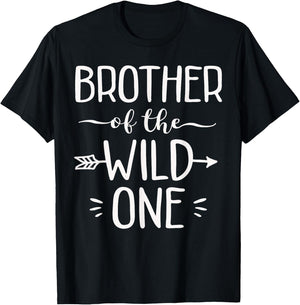 Brother Of The Wild One Shirt Funny 1st Birthday Safari Gift T-Shirt - T-Shirt | Black