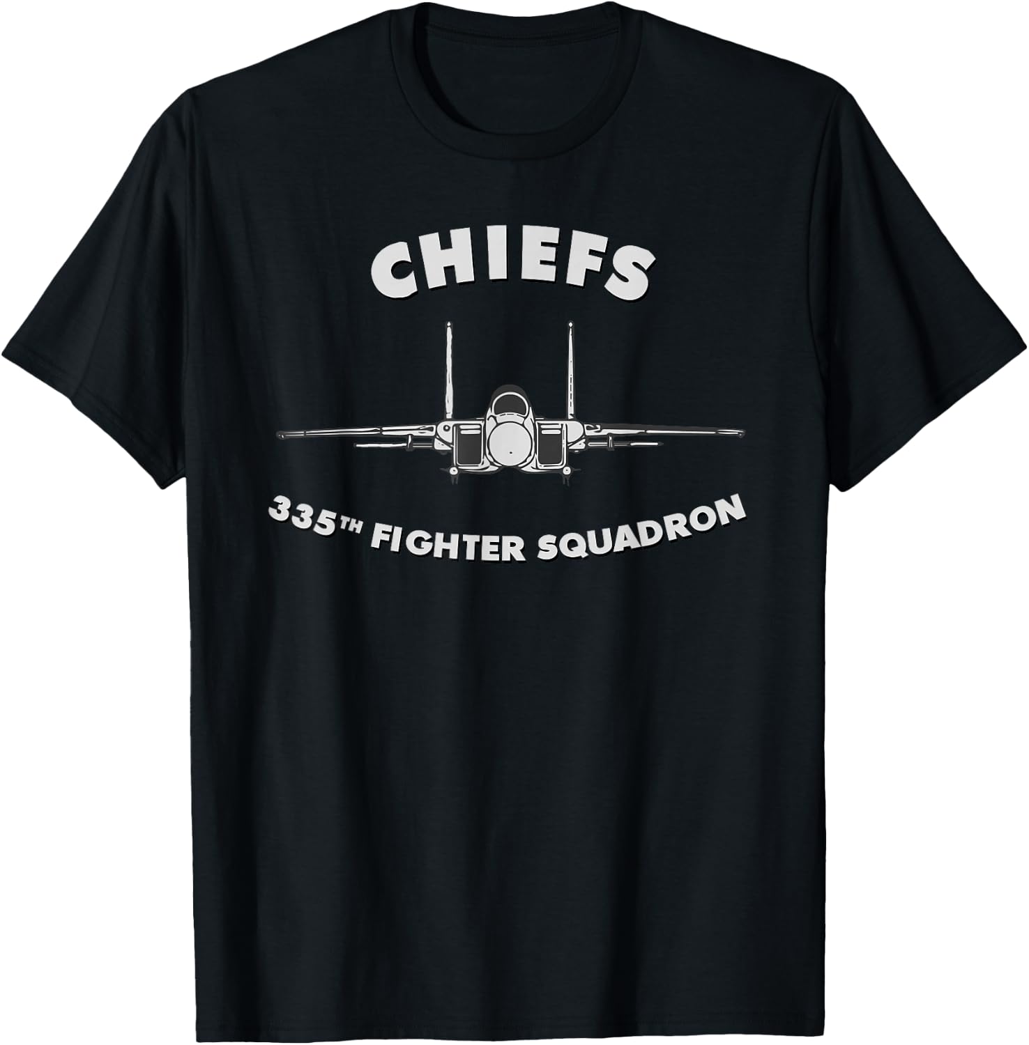 335th Fighter Squadron The Chiefs F-15 T-Shirt - T-Shirt | Black