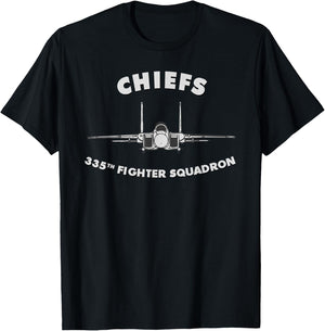 335th Fighter Squadron The Chiefs F-15 T-Shirt - T-Shirt | Black
