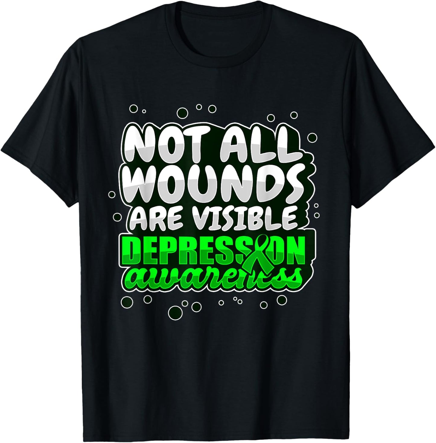 Depression Awareness Shirt Mental Health Support Wounds Wear T-Shirt - T-Shirt | Black