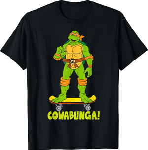 Teenage Mutant Ninja Turtles Michelangelo Skateboard T-Shirt - T-Shirt | Black