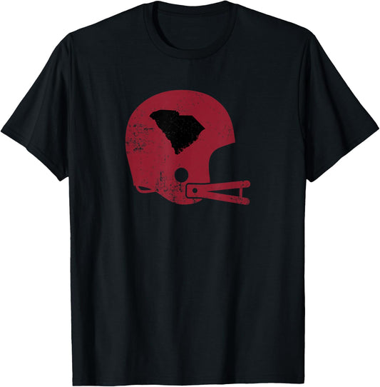 Vintage Football Helmet Shirt State of South Carolina Shirt T-Shirt - T-Shirt | Black