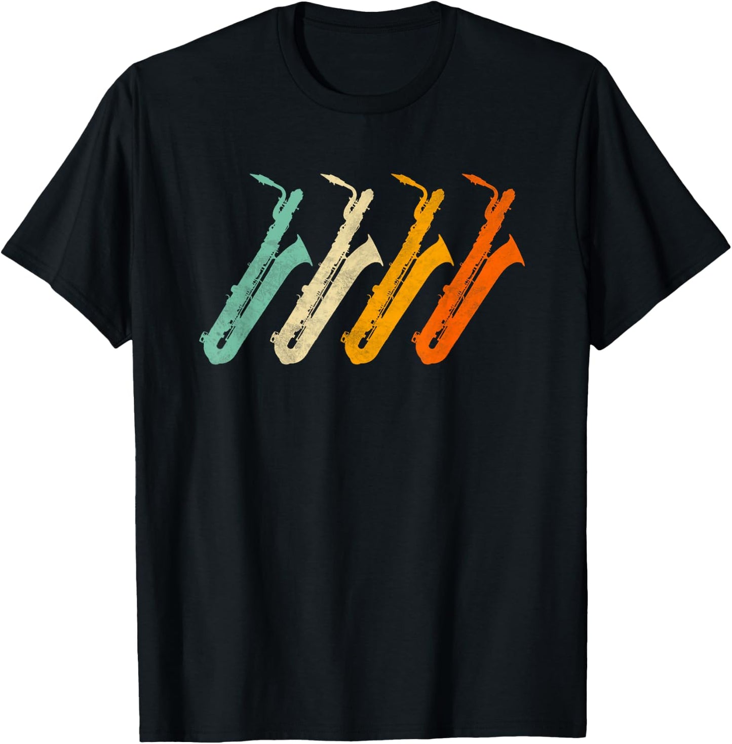 Retro Baritone Saxophone Shirt for Bari Saxophonist T-Shirt - T-Shirt | Black