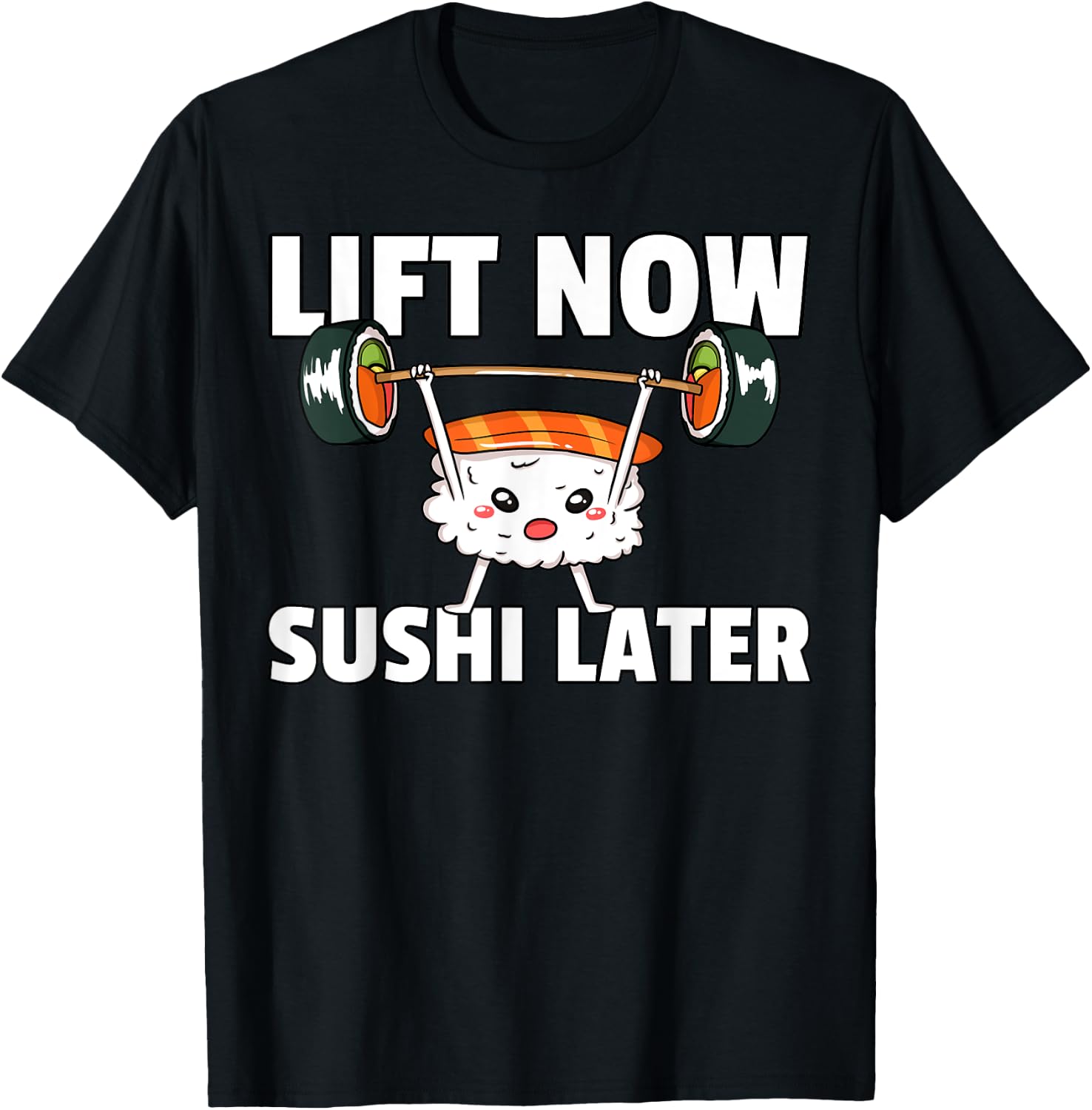 Sushi Weight Lifting Fitness Workout Training Gym T-Shirt - T-Shirt | Black
