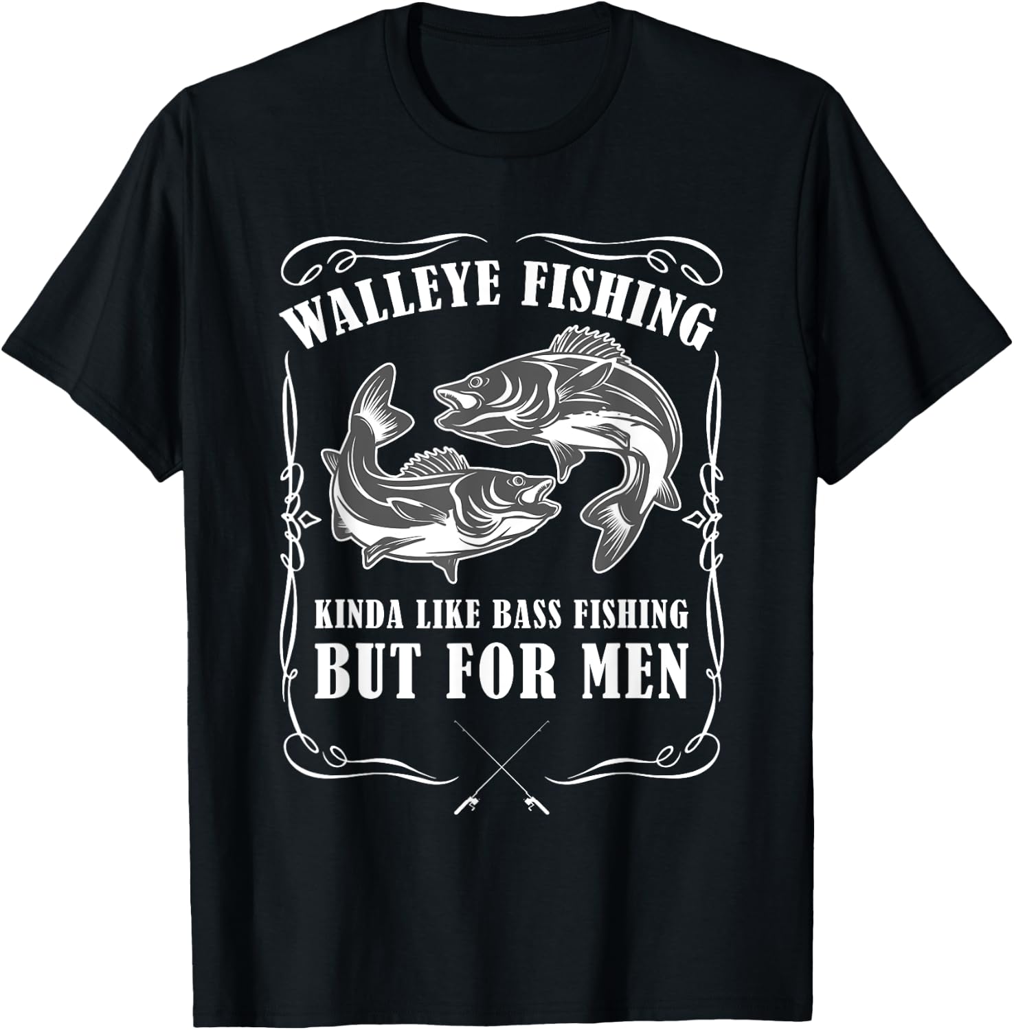 Walleye Fishing Funny Fishing T-Shirt - T-Shirt | Black