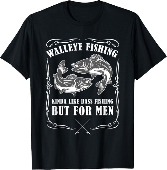 Walleye Fishing Funny Fishing T-Shirt - T-Shirt | Black