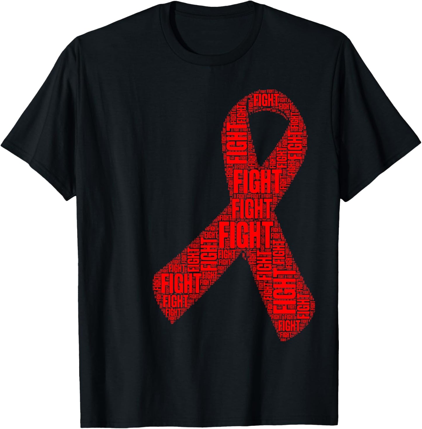 Red Ribbon Fight HIV AIDS Awareness T-Shirt - T-Shirt | Black