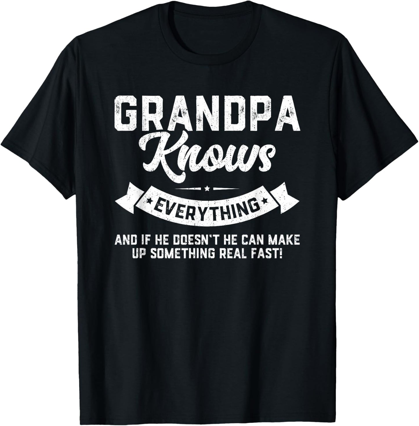 Grandpa Knows Everything 60th Gift Funny Father's Day T-Shirt - T-Shirt | Black