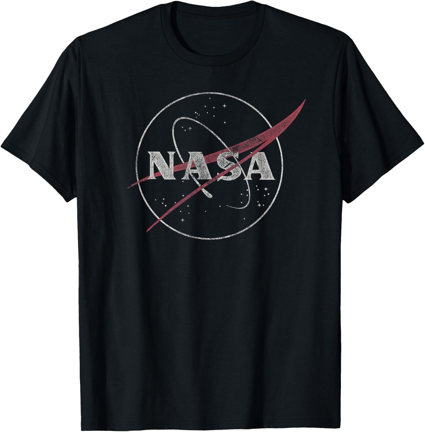 NASA Retro Distressed Bug Logo Space Exploration Science T-Shirt - T-Shirt | Black