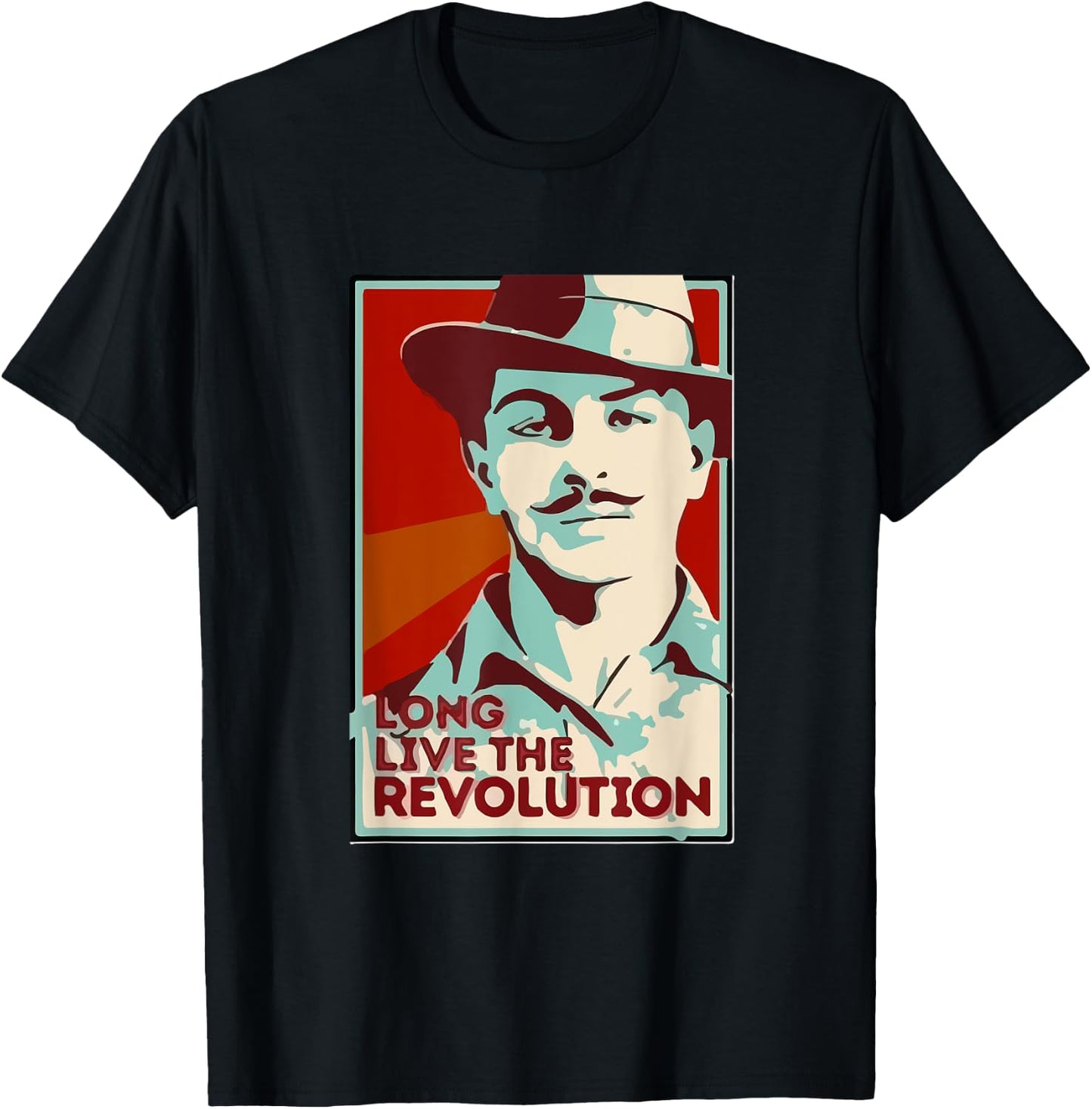 Shaheed Bhagat Singh Revolution T-Shirt - T-Shirt | Black