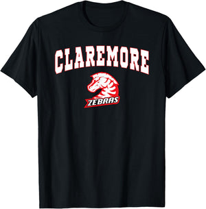 Claremore High School Zebras C2 T-Shirt - T-Shirt | Black