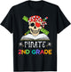 2nd Grade Pirate Halloween Gift Student Teacher T-Shirt - T-Shirt | Black
