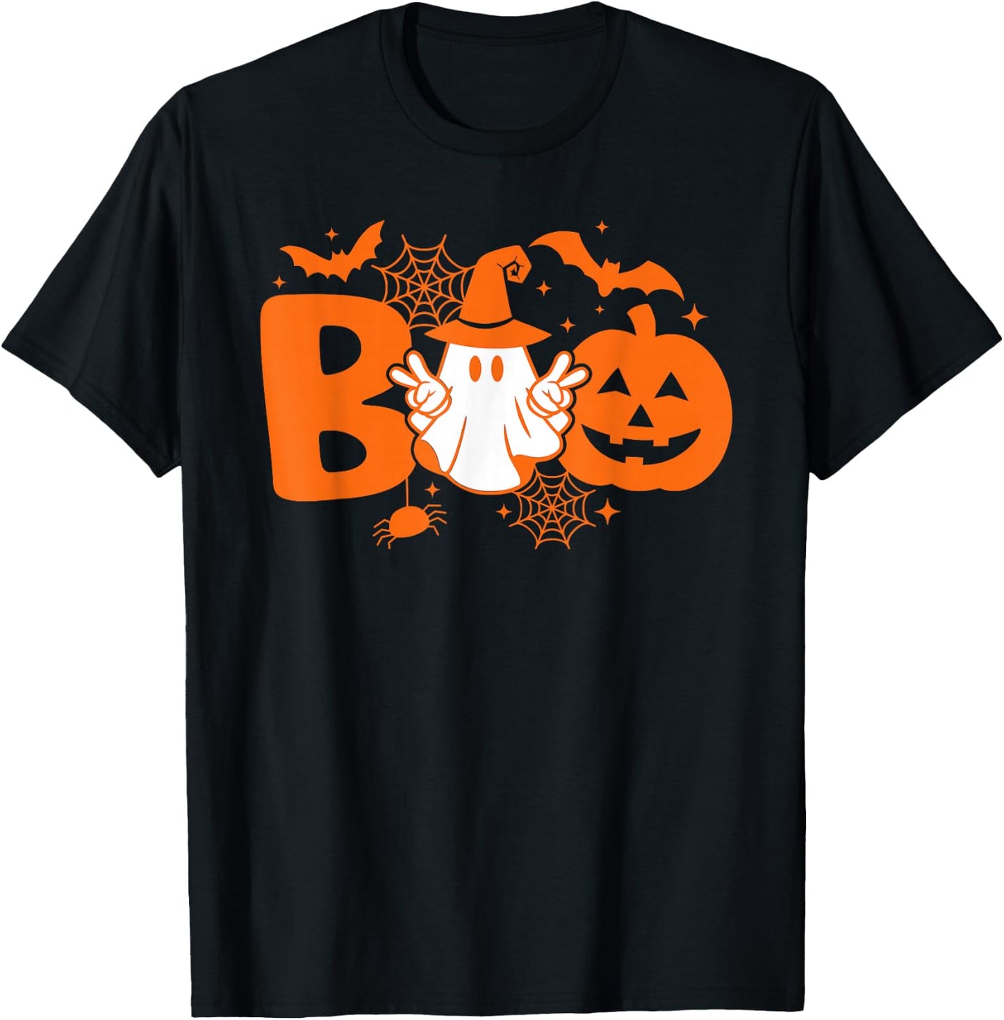 Funny Boo Cute Ghost Retro Halloween Costume T-Shirt - T-Shirt | Black