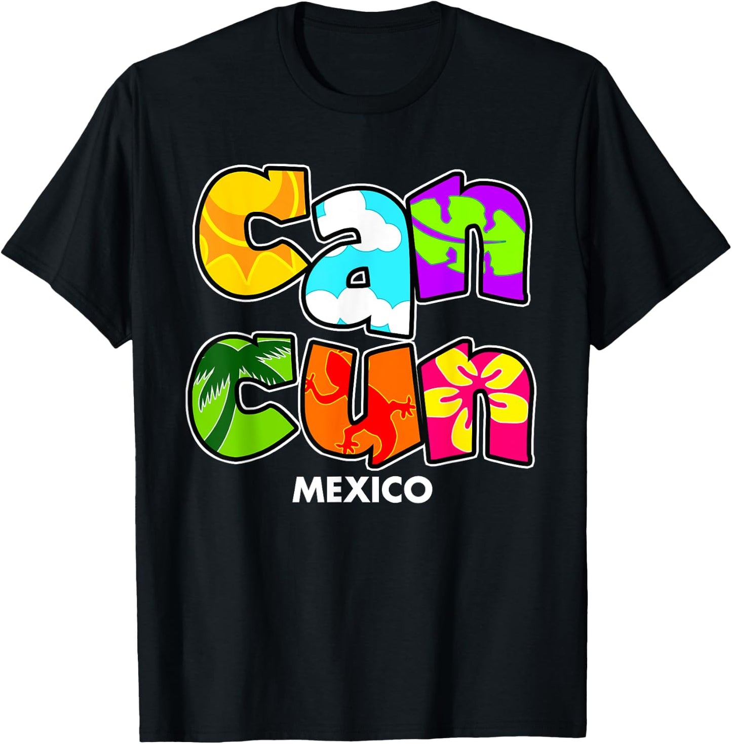 Cancun Mexico Souvenir Gift Spring Break Summer Vacation Men Women T-Shirt - T-Shirt | Black