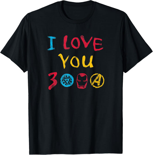 Marvel Avengers: Endgame I Love You 3000 Drawing T-Shirt - T-Shirt | Black