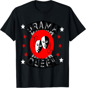 Drama Queen Theater Actor Actress Thespian Black Red Masks T-Shirt - T-Shirt | Black
