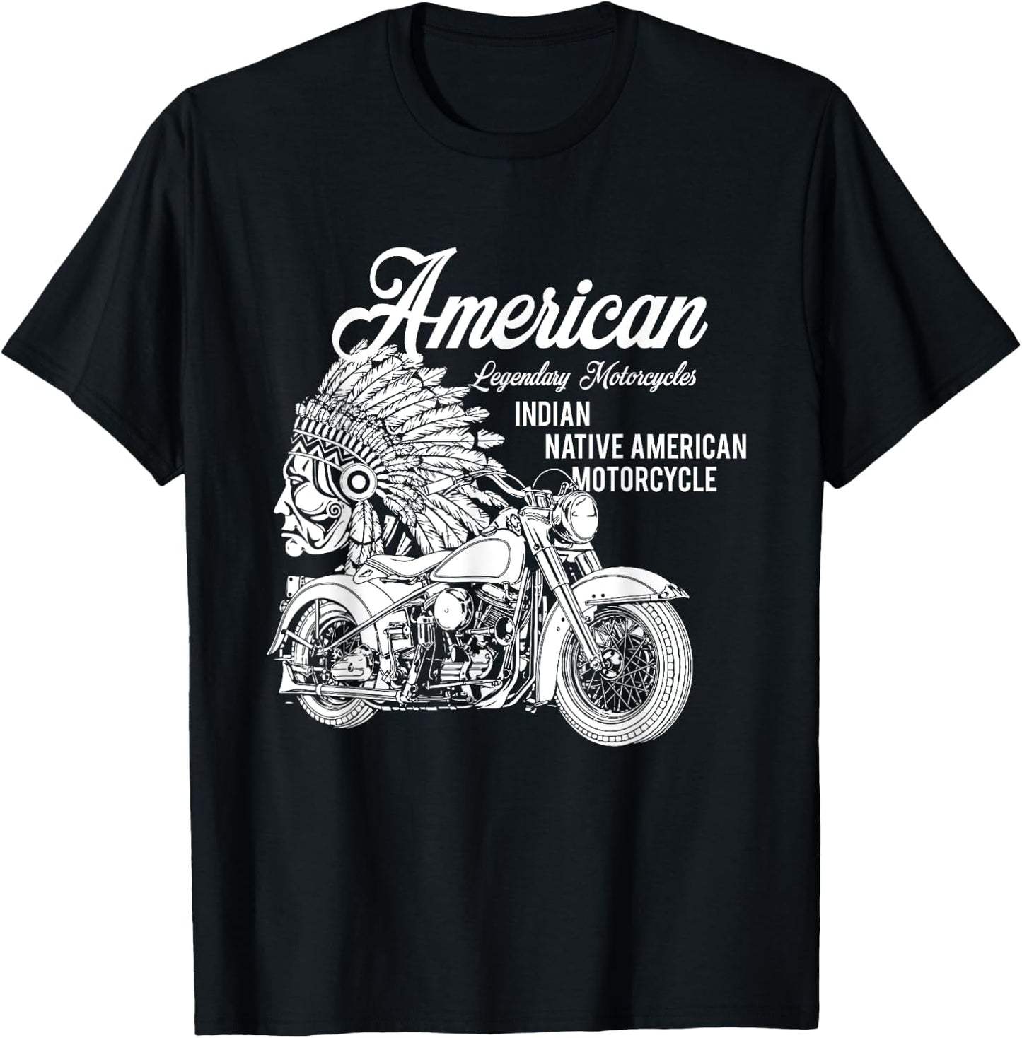 Motorcycle Indian native american bikers gift T-Shirt - T-Shirt | Black