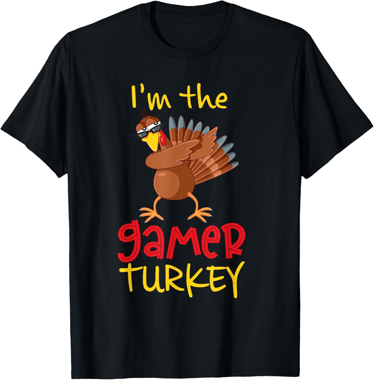 Funny Gamer Turkey Matching Family Group Thanksgiving Party T-Shirt - T-Shirt | Black