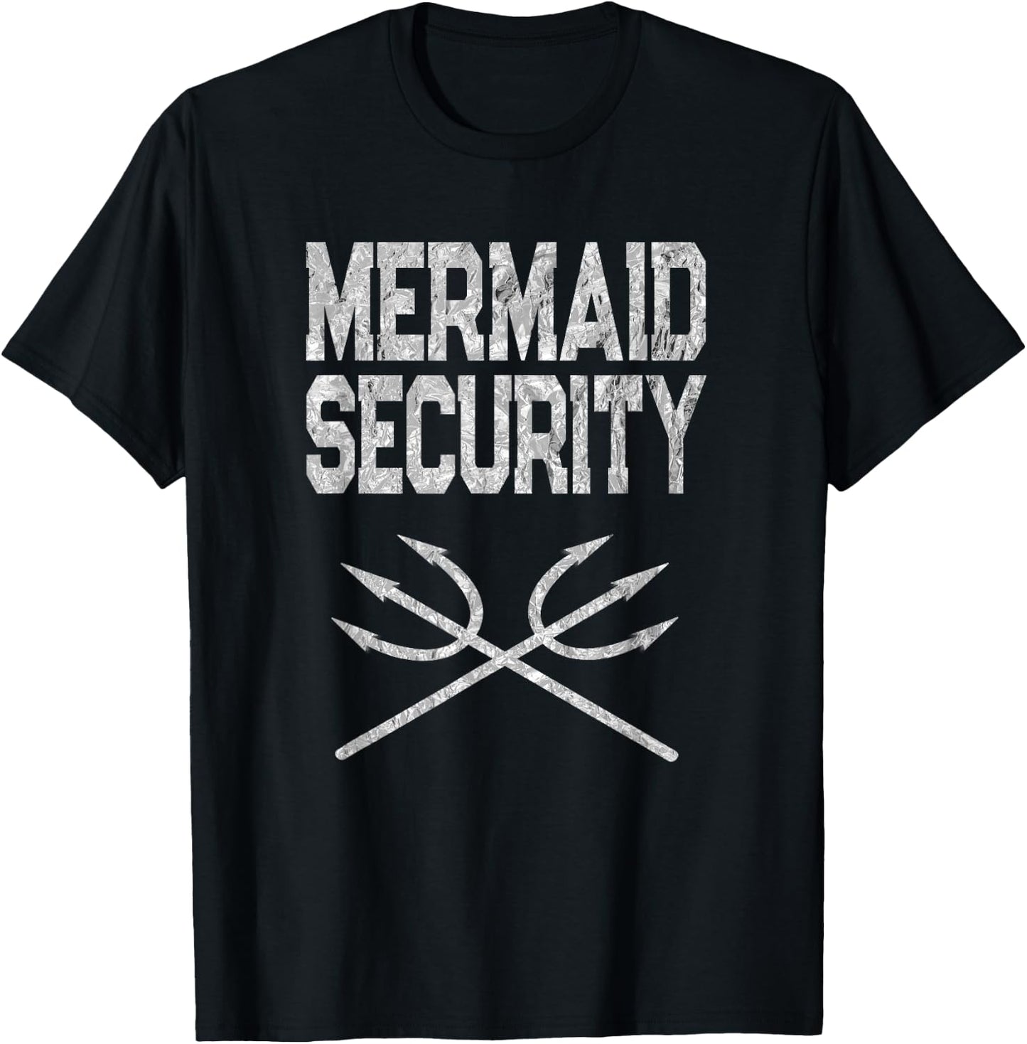 Mermaid Security Merman Tridents Fun Halloween Costume Party T-Shirt - T-Shirt | Black