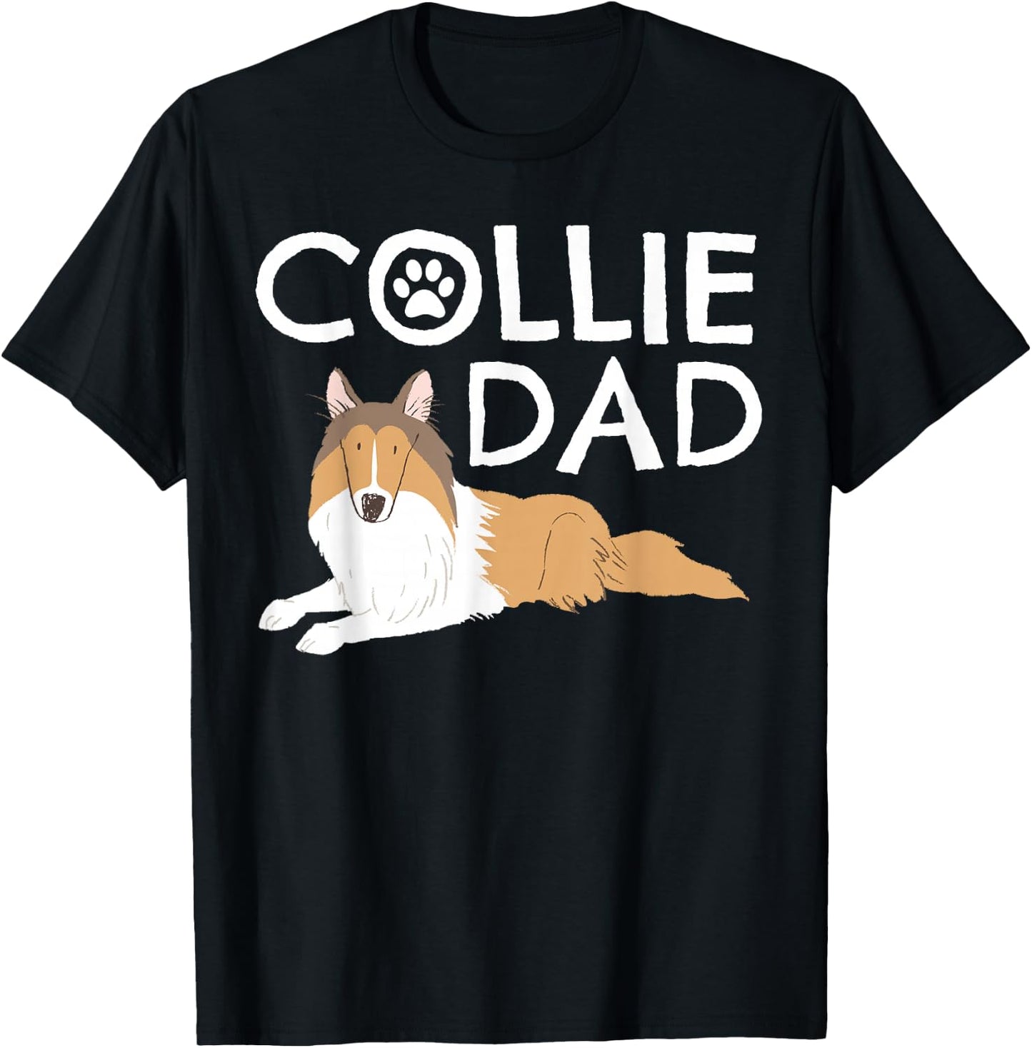 Collie Dad Cute Dog Puppy Pet Animal Lover Border Collie T-Shirt - T-Shirt | Black