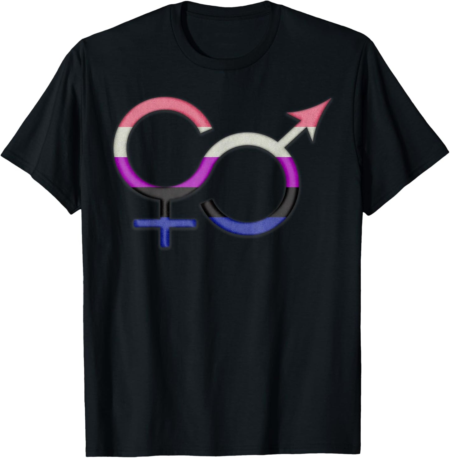 Gender Fluid Symbol in Pride Flag Colors T-Shirt - T-Shirt | Black