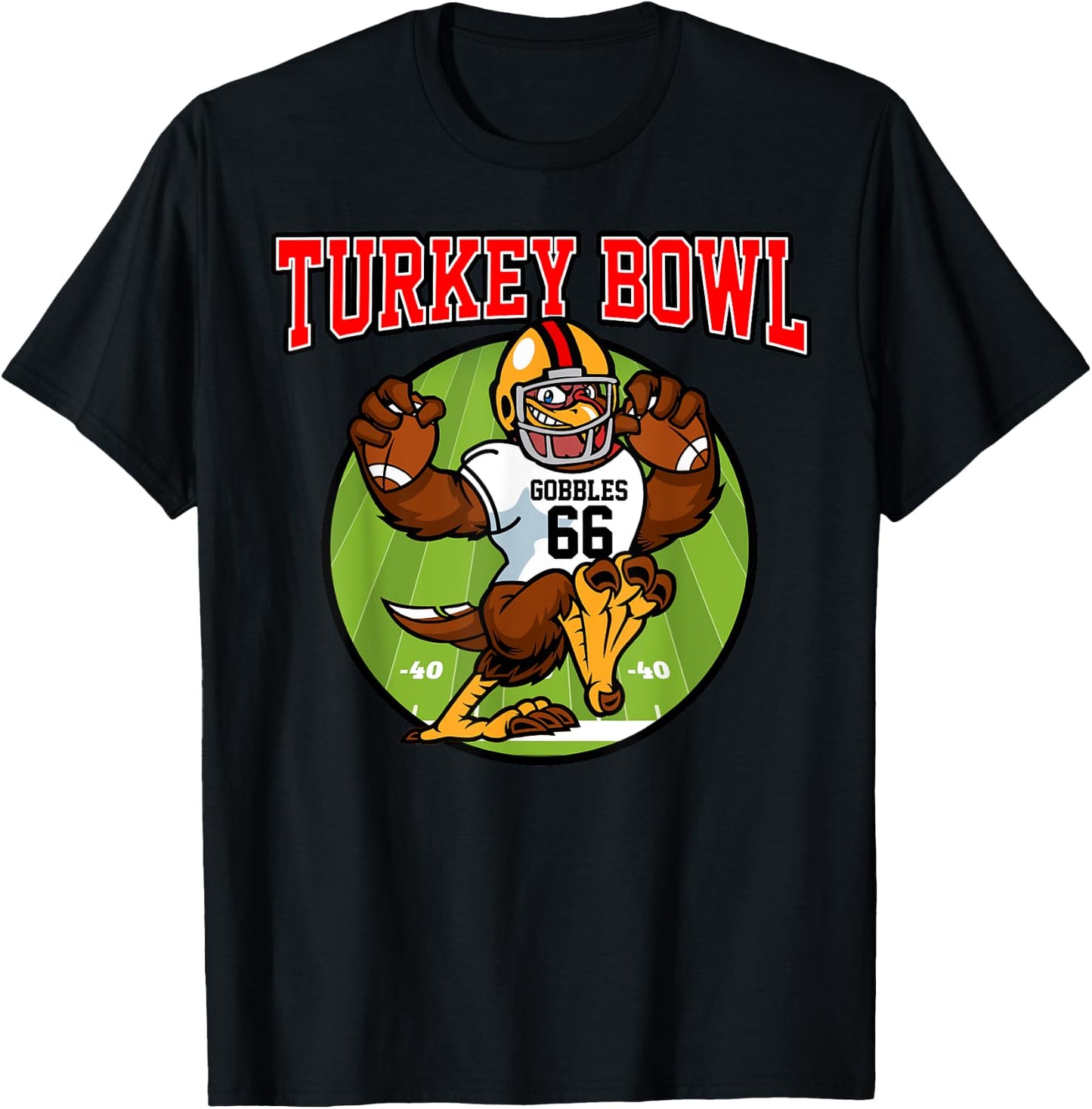 Turkey Bowl Thanksgiving | Funny Football Game Gift T-Shirt - T-Shirt | Black