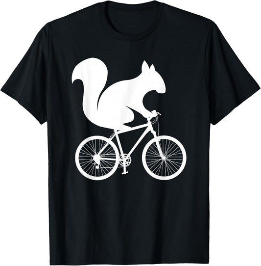 Squirrel Riding Bike MTB Cycling T-Shirt - T-Shirt | Black