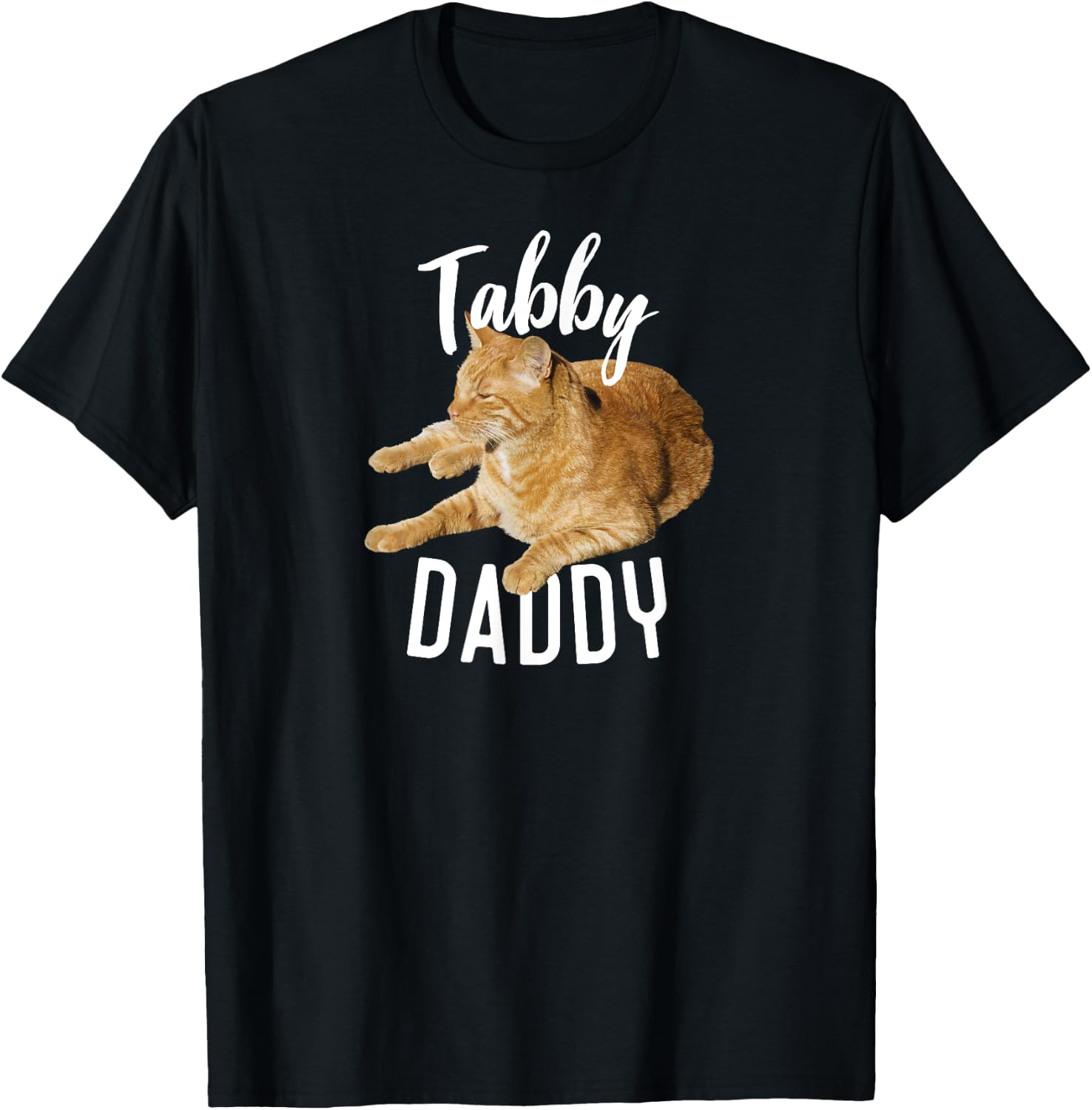 Tabby Daddy Cat Lover Funny Saying Graphic Gift T-Shirt - T-Shirt | Black