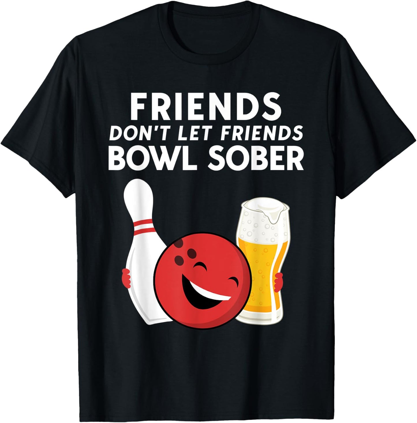 Funny Beer And Bowling For Guys Dad Or Men T-Shirt - T-Shirt | Black