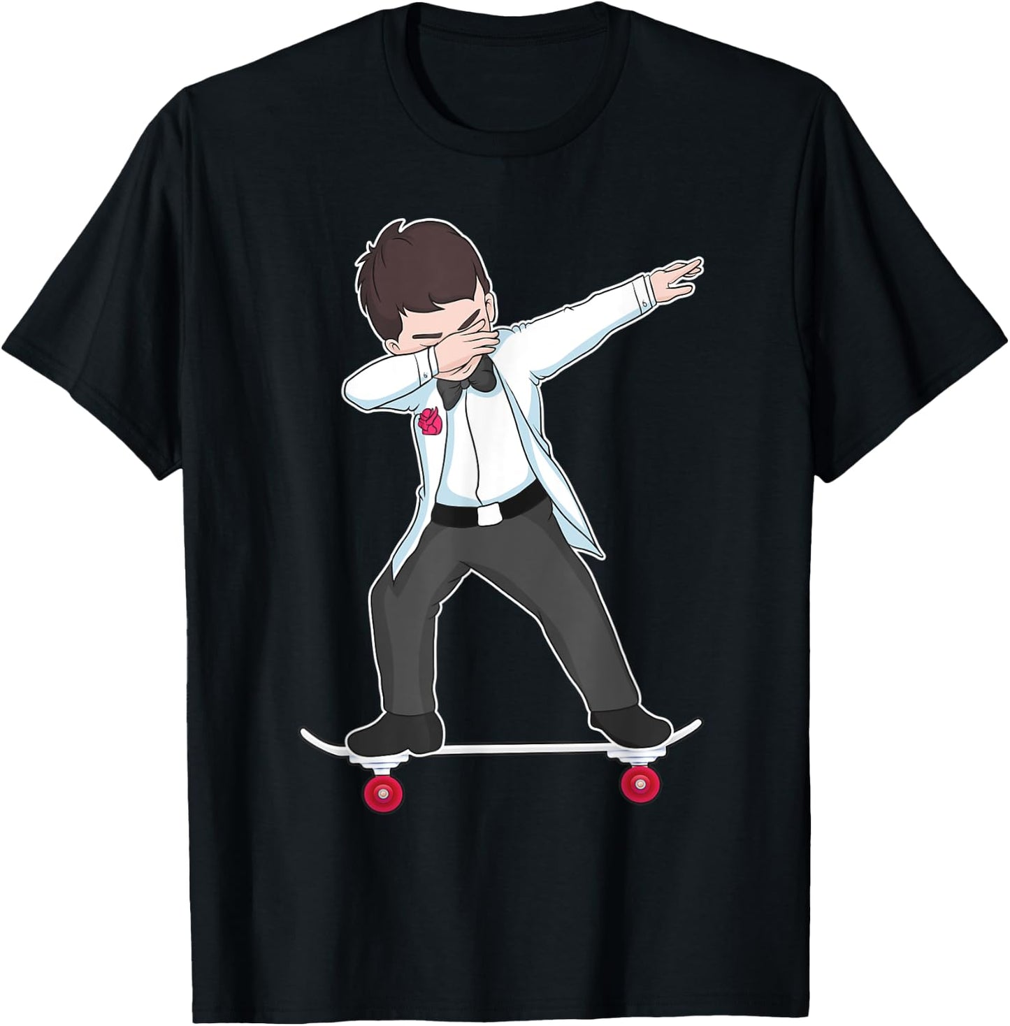 Skateboarding Wedding Groom on Skateboard Gift Skater T-Shirt - T-Shirt | Black