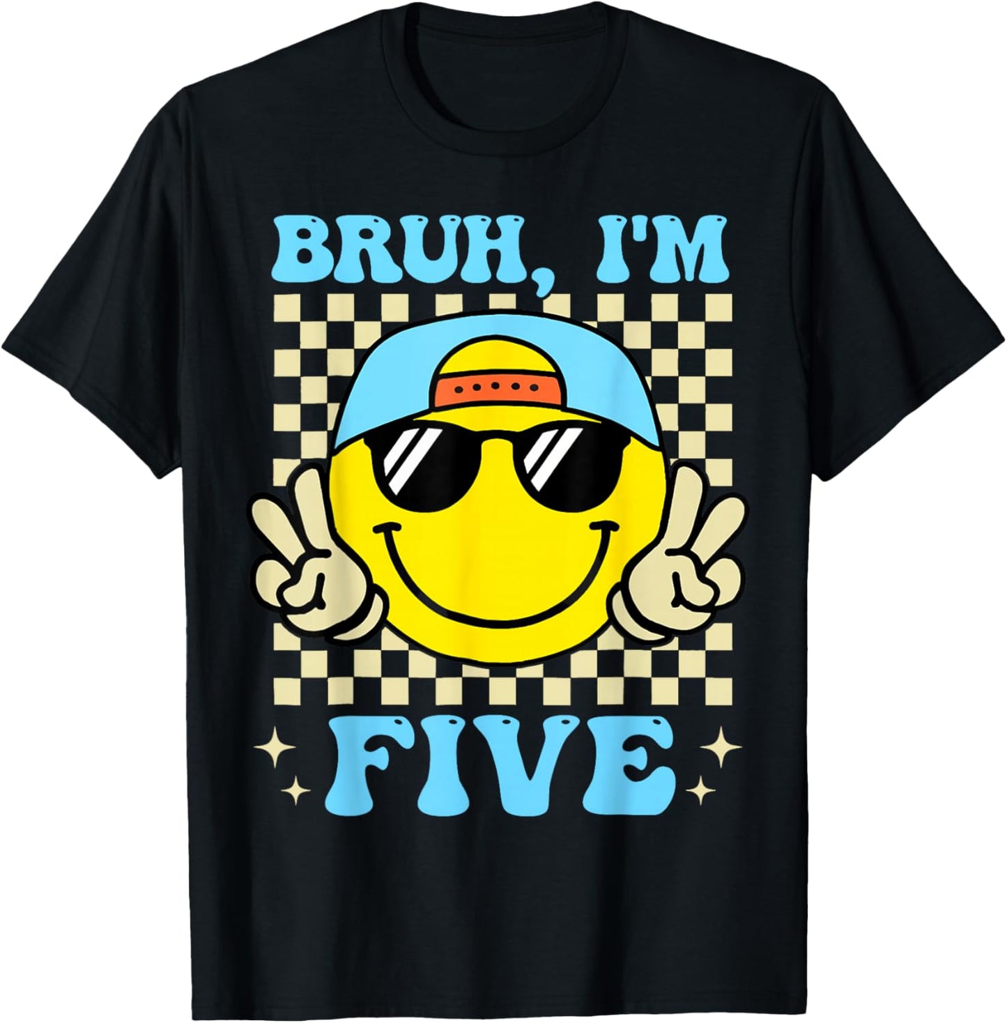 Funny Bruh I'm Five 5th Birthday Boys Girls 5 Years Old T-Shirt - T-Shirt | Black