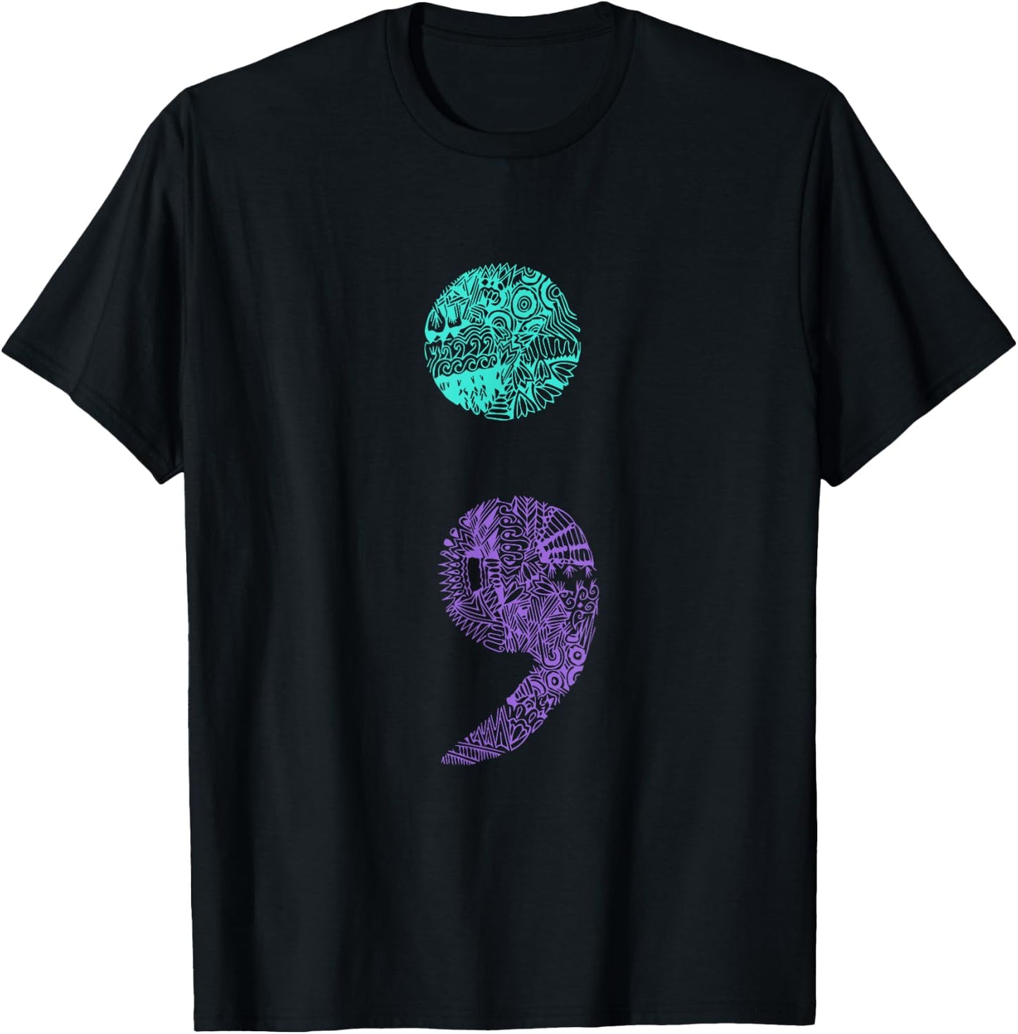 Semicolon Gift Suicide Prevention Awareness T-Shirt - T-Shirt | Black